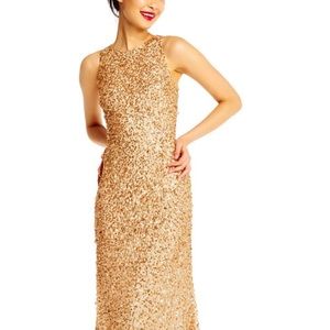 New Adrianna papell size 4 champagne gold dress